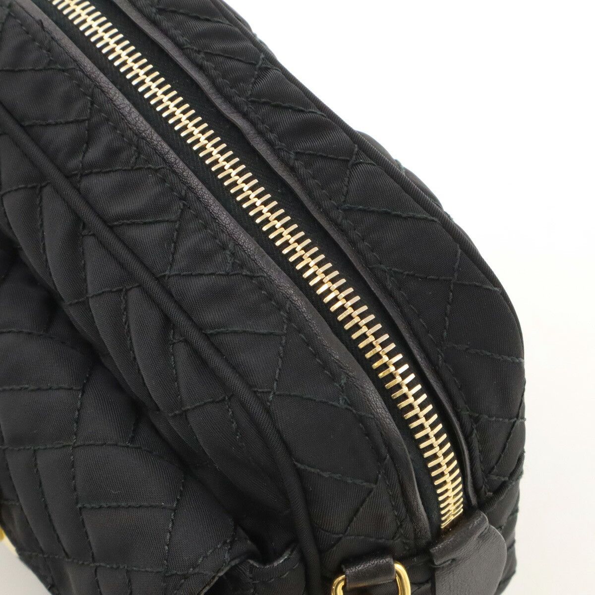 Prada Prada Prada Nylon Leather Shoulder Bag Black Canvas Crossbody Bag in Great Condition Size ONE SIZE - 6 Thumbnail