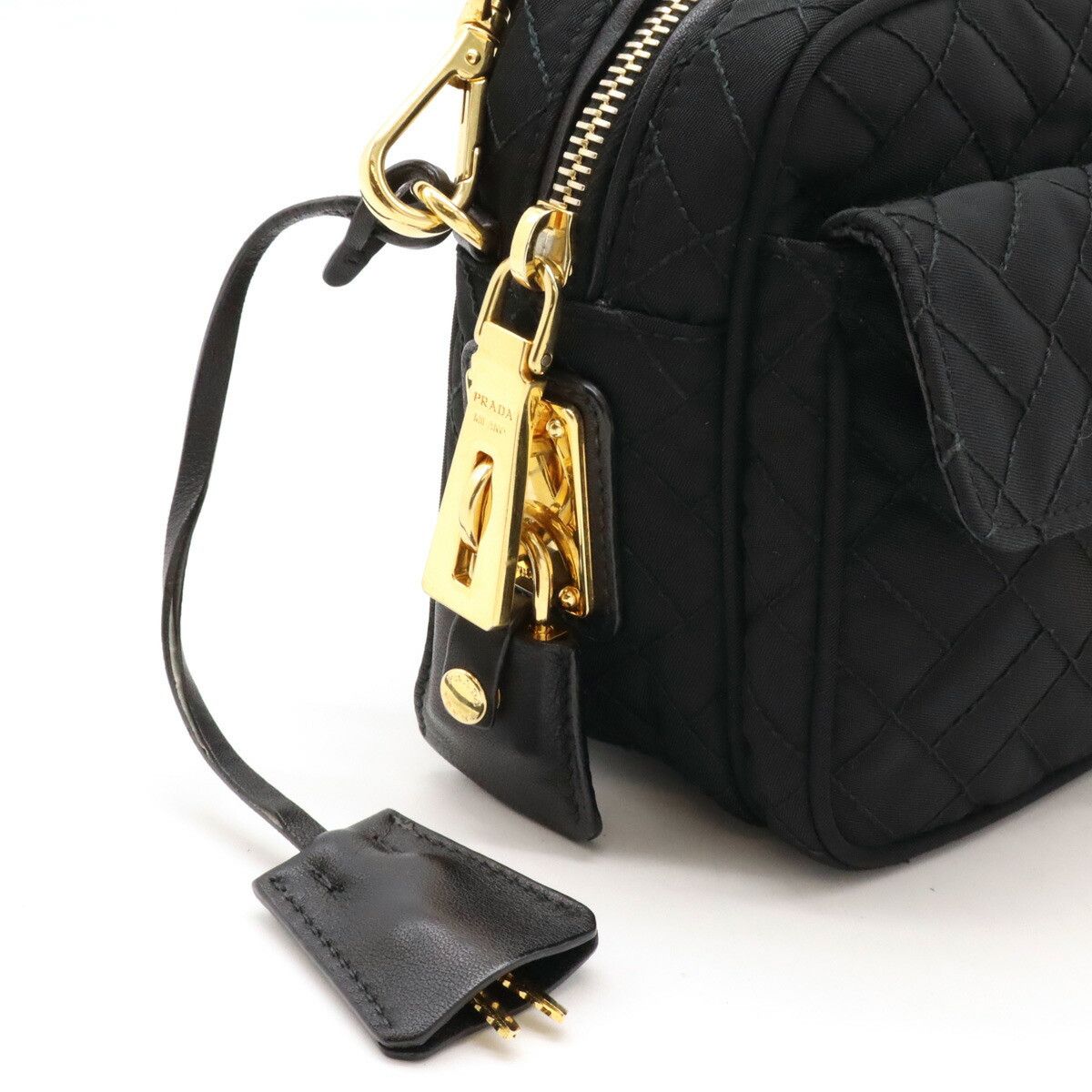 Prada Prada Prada Nylon Leather Shoulder Bag Black Canvas Crossbody Bag in Great Condition Size ONE SIZE - 8 Thumbnail