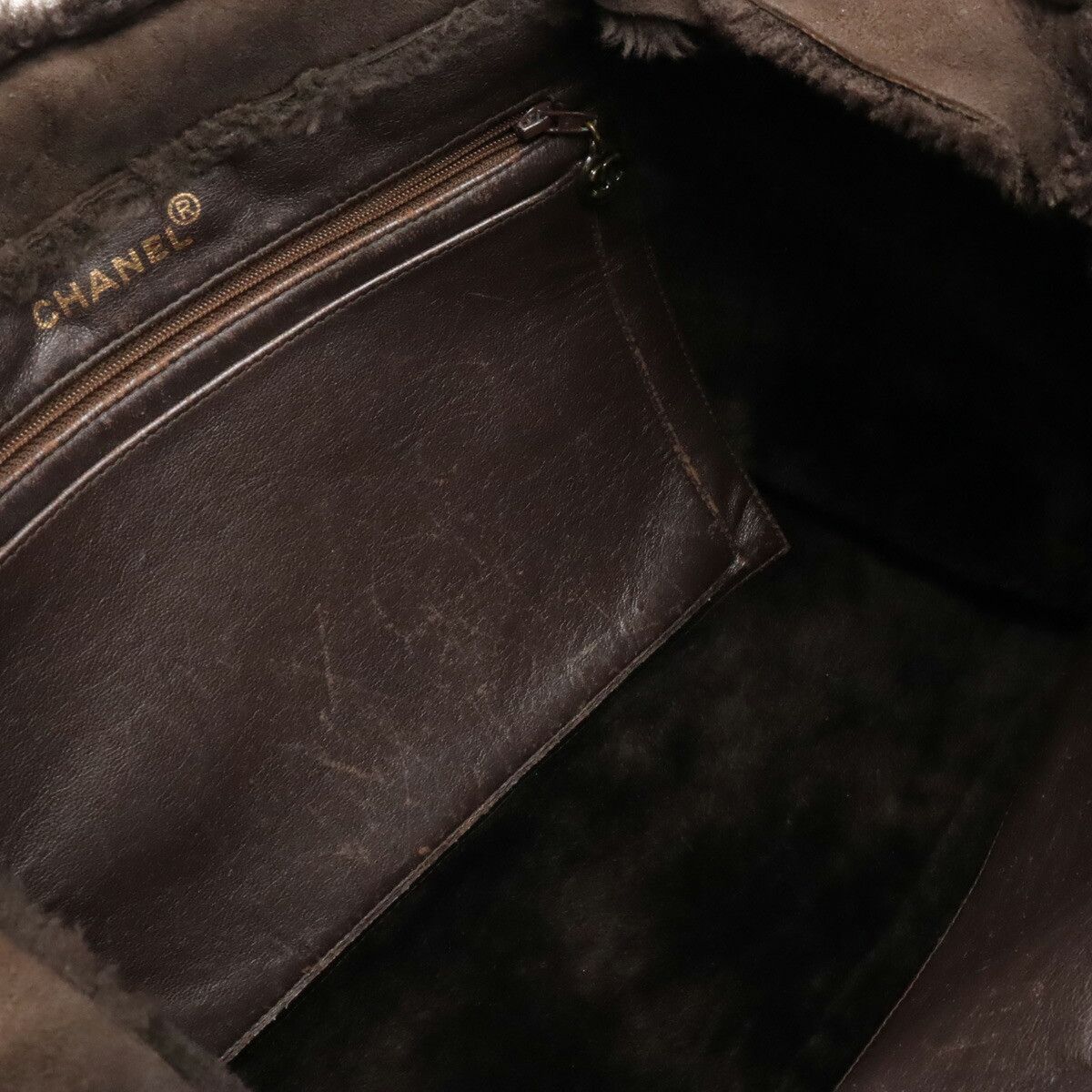Chanel Chanel Chanel Suede Tote Bag Dark Brown Leather Tote Bag in Good Condition Size ONE SIZE - 6 Thumbnail