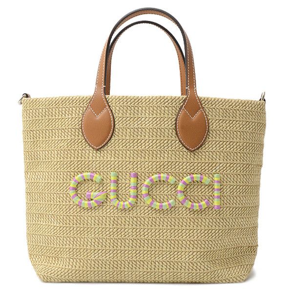 Gucci Gucci Gucci Patch Small Tote Bag Brown Natural Material Tote Bag 779671 in Great Condition Size ONE SIZE - 2 Thumbnail