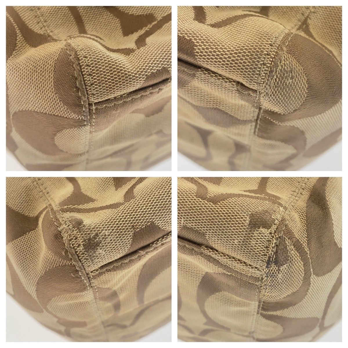 Coach Coach Coach Signature Canvas Leather Tote Bag Canvas Tote Bag 408353 in Very Good Condition Size ONE SIZE - 4 Thumbnail