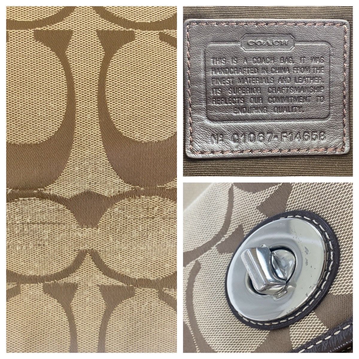 Coach Coach Coach Signature Canvas Leather Tote Bag Canvas Tote Bag 408353 in Very Good Condition Size ONE SIZE - 9 Thumbnail
