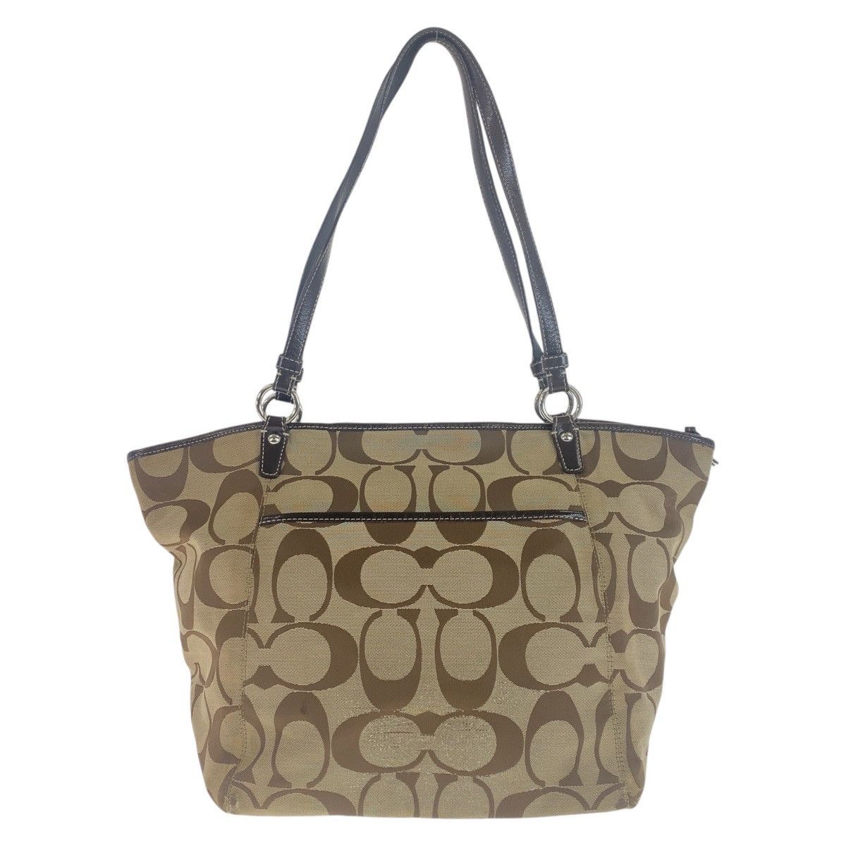 Coach Coach Coach Signature Canvas Leather Tote Bag Canvas Tote Bag 408353 in Very Good Condition Size ONE SIZE - 2 Thumbnail