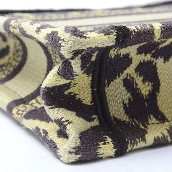 Dior Dior Christian Dior Mini Book Tote Canvas Leopard Canvas Handbag 75443 in Great Condition Size ONE SIZE - 7 Thumbnail