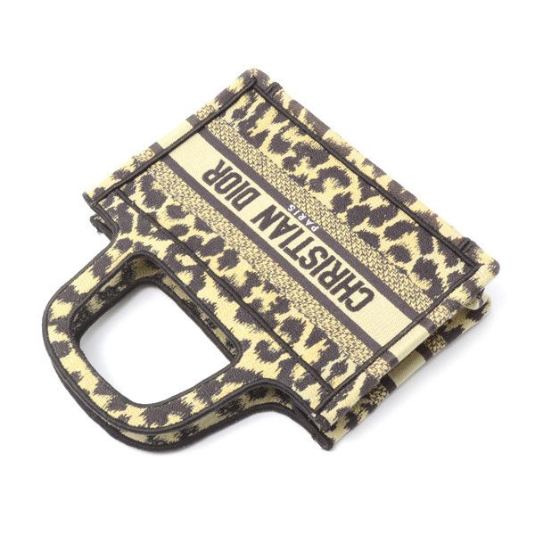 Dior Dior Christian Dior Mini Book Tote Canvas Leopard Canvas Handbag 75443 in Great Condition Size ONE SIZE - 4 Thumbnail
