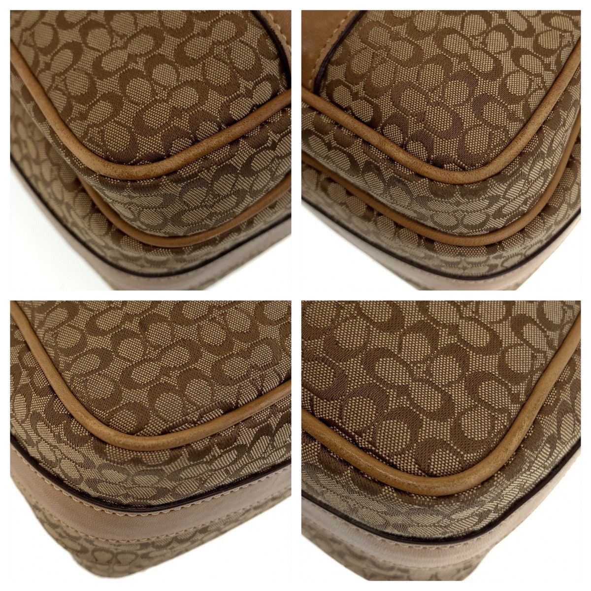 Coach Coach Coach Signature Brown Beige Silver Hardware Canvas Leather Crossbody Bag Canvas Crossbody Bag in Very Good Condition Size ONE SIZE - 4 Thumbnail