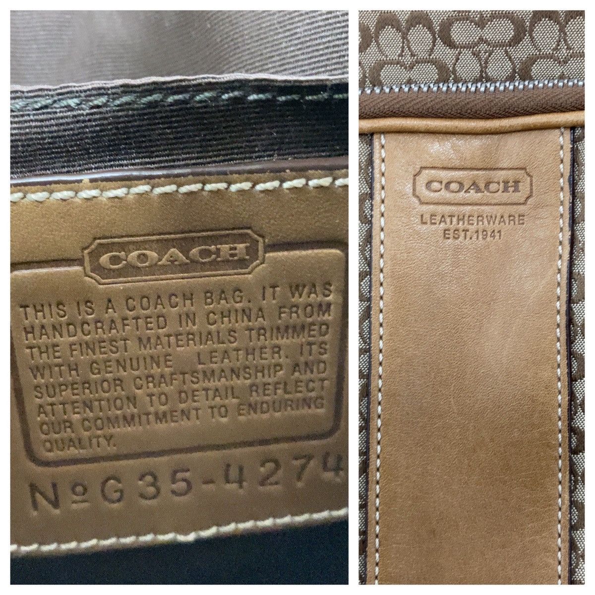 Coach Coach Coach Signature Brown Beige Silver Hardware Canvas Leather Crossbody Bag Canvas Crossbody Bag in Very Good Condition Size ONE SIZE - 10 Thumbnail