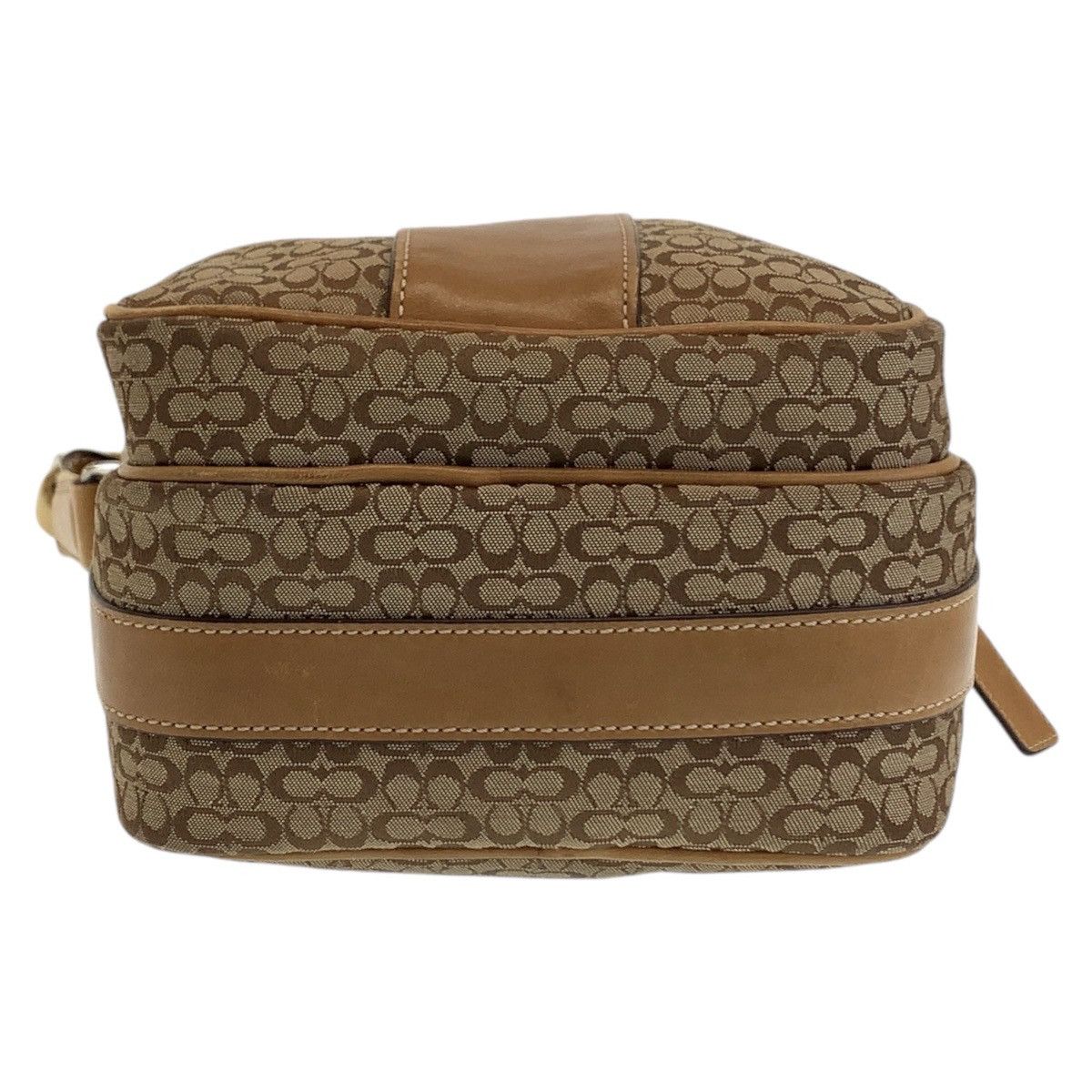 Coach Coach Coach Signature Brown Beige Silver Hardware Canvas Leather Crossbody Bag Canvas Crossbody Bag in Very Good Condition Size ONE SIZE - 6 Thumbnail