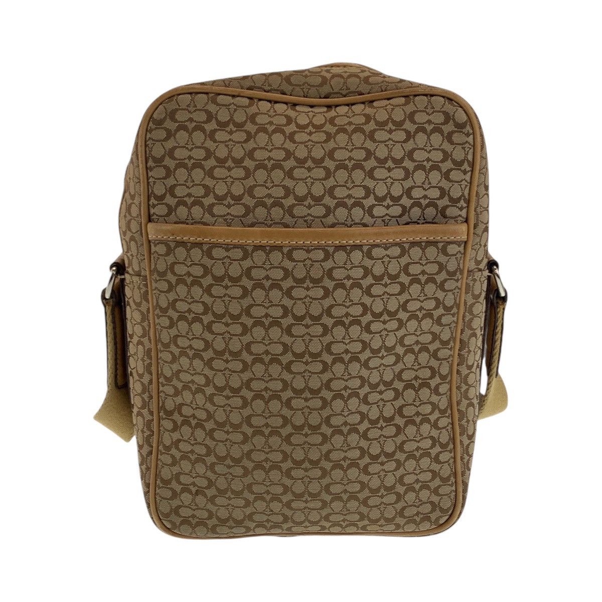 Coach Coach Coach Signature Brown Beige Silver Hardware Canvas Leather Crossbody Bag Canvas Crossbody Bag in Very Good Condition Size ONE SIZE - 2 Thumbnail