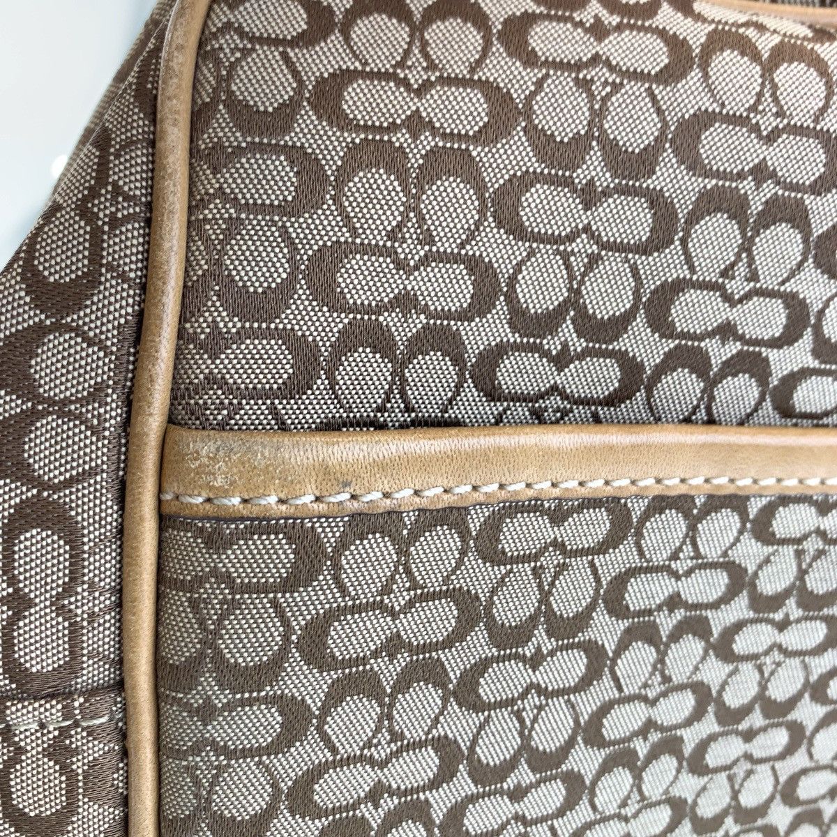 Coach Coach Coach Signature Brown Beige Silver Hardware Canvas Leather Crossbody Bag Canvas Crossbody Bag in Very Good Condition Size ONE SIZE - 7 Thumbnail