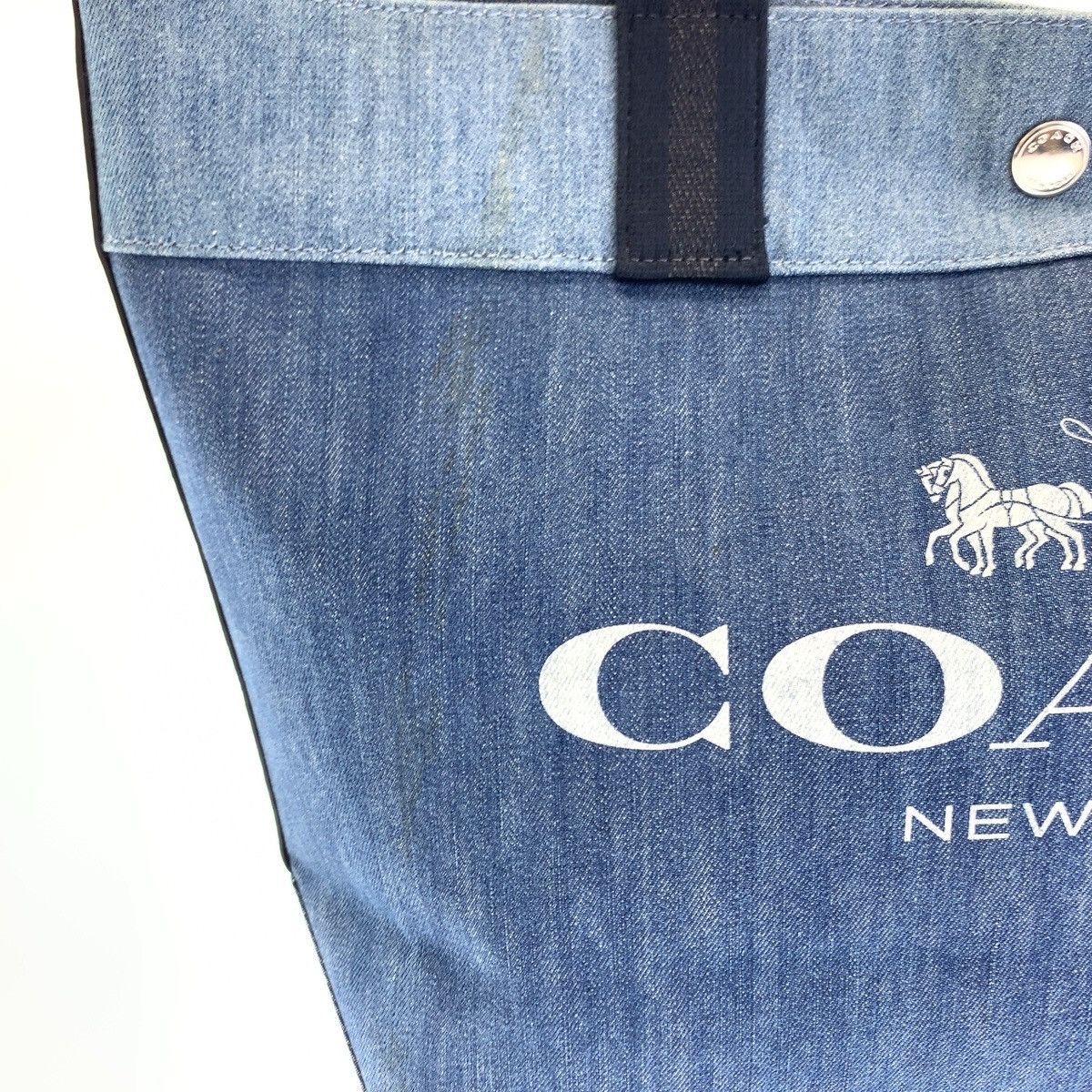 Coach Coach Coach Cotton Denim Horse and Carriage Tote Bag Denim Tote Bag 408579 in Very Good Condition Size ONE SIZE - 7 Thumbnail