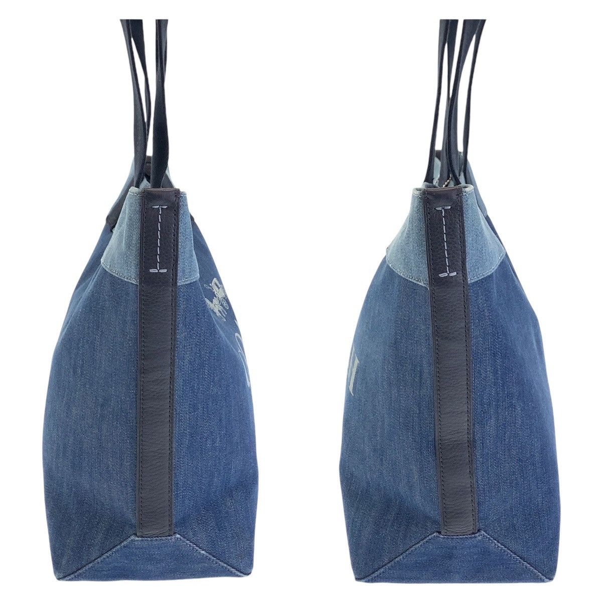 Coach Coach Coach Cotton Denim Horse and Carriage Tote Bag Denim Tote Bag 408579 in Very Good Condition Size ONE SIZE - 5 Thumbnail
