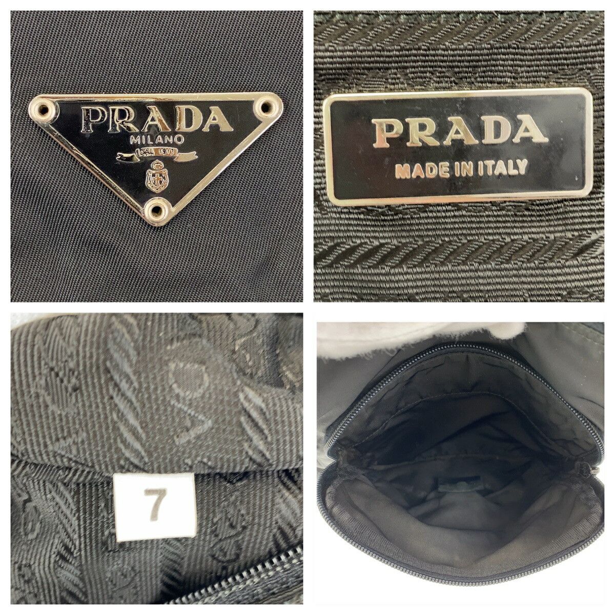Prada Prada Prada Nylon Tessuto Logo Plate Shoulder Bag Canvas Crossbody Bag 406384 in Very Good Condition Size ONE SIZE - 8 Thumbnail
