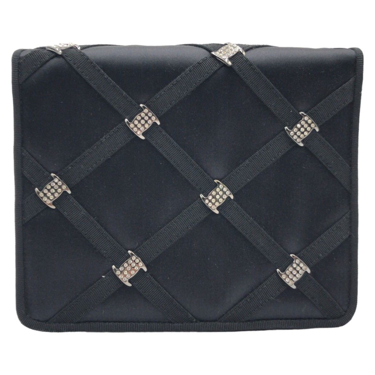 Salvatore Ferragamo Salvatore Ferragamo Salvatore Ferragamo Vara Rhinestone Satin Crossbody Canvas Crossbody Bag in Very Good Condition Size ONE SIZE - 2 Thumbnail