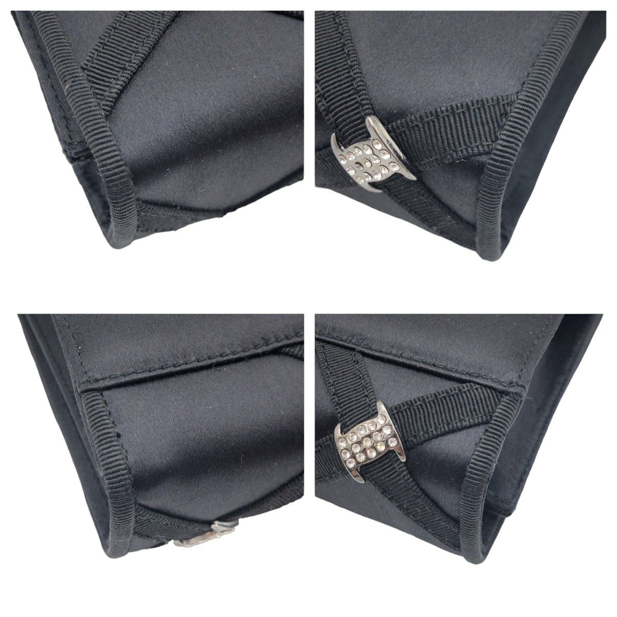 Salvatore Ferragamo Salvatore Ferragamo Salvatore Ferragamo Vara Rhinestone Satin Crossbody Canvas Crossbody Bag in Very Good Condition Size ONE SIZE - 4 Thumbnail
