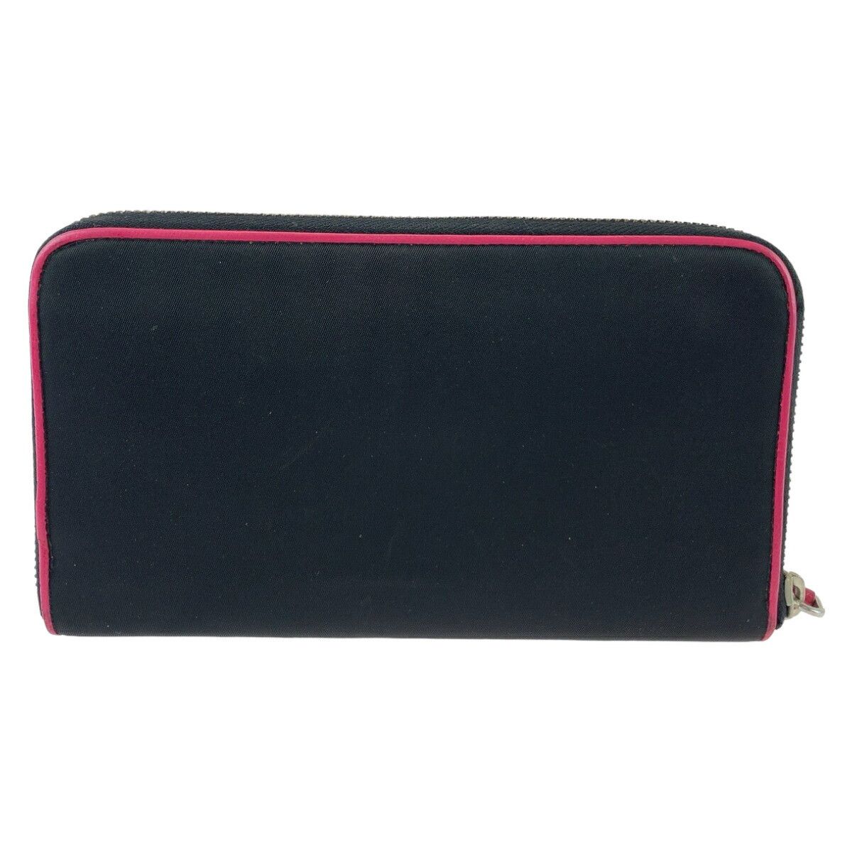 Prada Prada Prada Nylon Tessuto Long Wallet Black Pink Canvas Long Wallet in Very Good Condition Size ONE SIZE - 2 Thumbnail