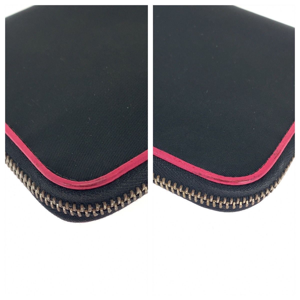 Prada Prada Prada Nylon Tessuto Long Wallet Black Pink Canvas Long Wallet in Very Good Condition Size ONE SIZE - 4 Thumbnail