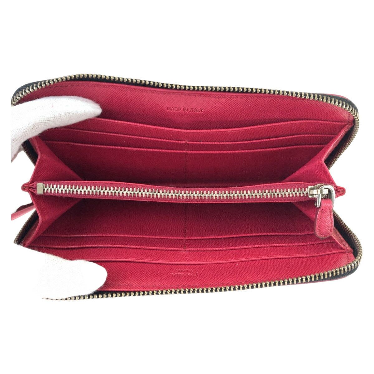Prada Prada Prada Nylon Tessuto Long Wallet Black Pink Canvas Long Wallet in Very Good Condition Size ONE SIZE - 9 Thumbnail