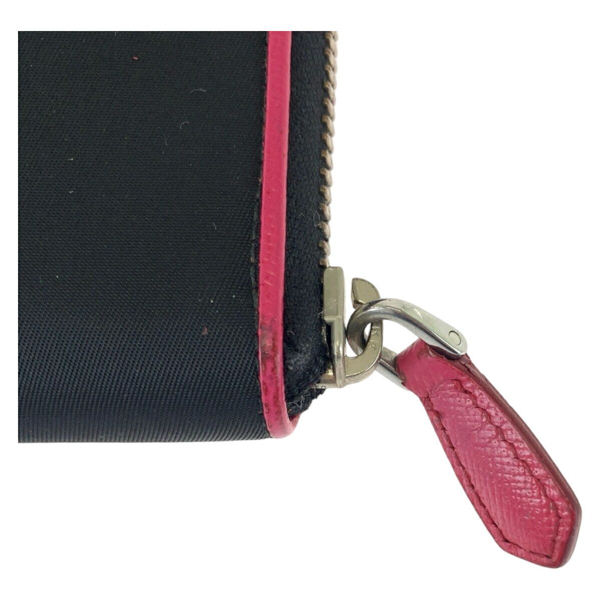 Prada Prada Prada Nylon Tessuto Long Wallet Black Pink Canvas Long Wallet in Very Good Condition Size ONE SIZE - 7 Thumbnail
