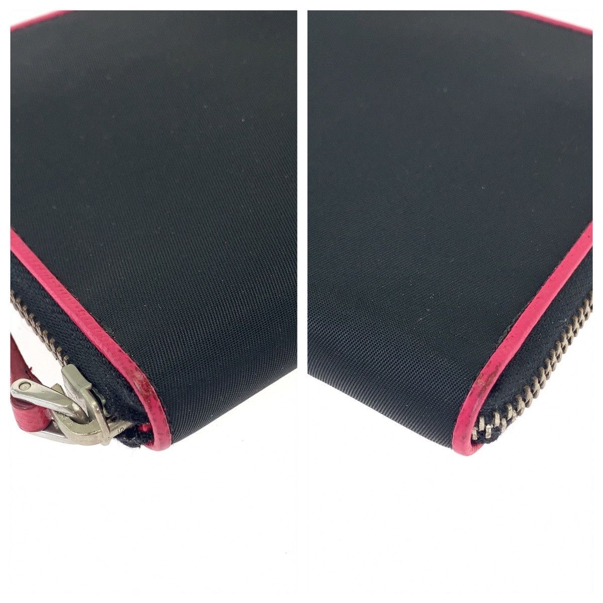 Prada Prada Prada Nylon Tessuto Long Wallet Black Pink Canvas Long Wallet in Very Good Condition Size ONE SIZE - 3 Thumbnail