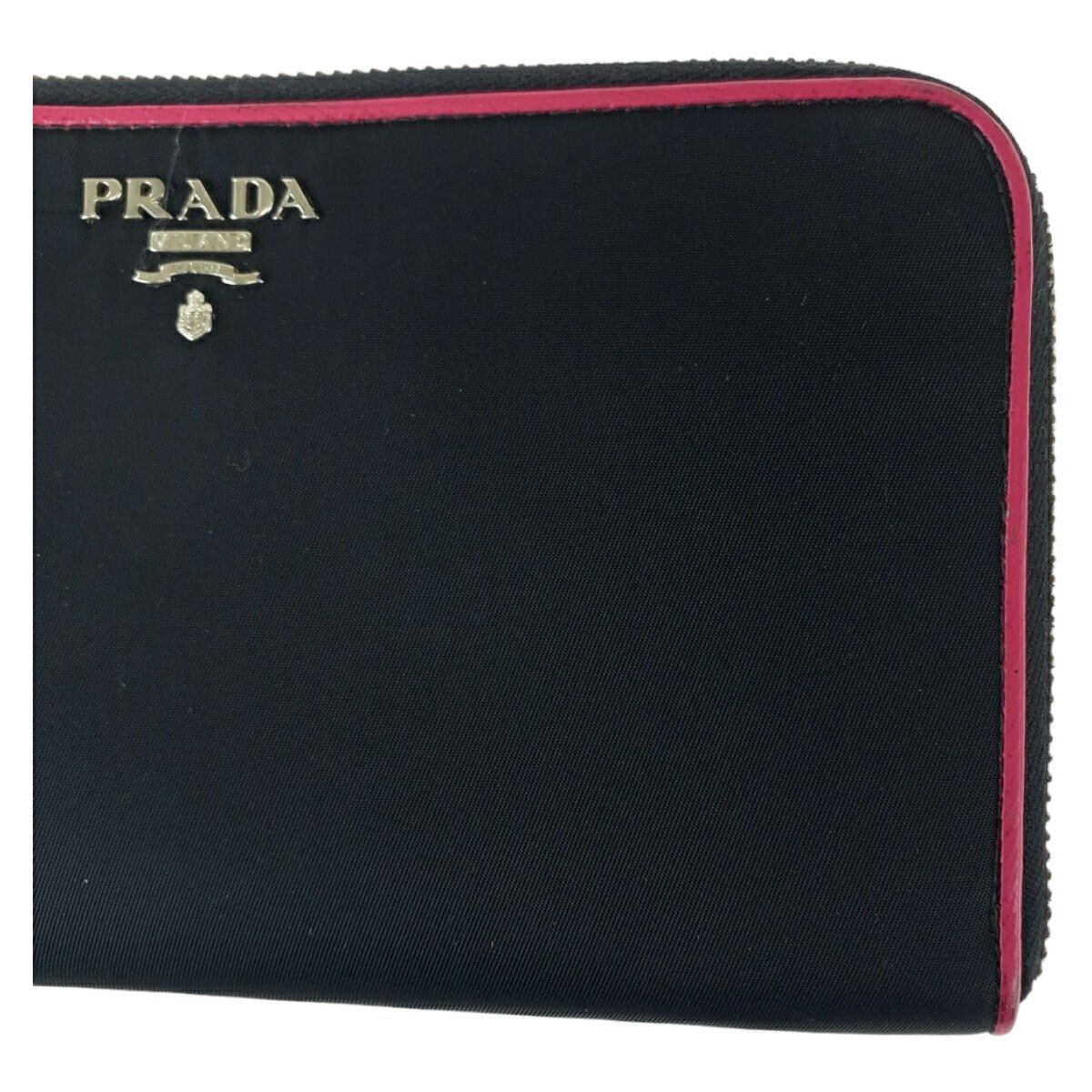 Prada Prada Prada Nylon Tessuto Long Wallet Black Pink Canvas Long Wallet in Very Good Condition Size ONE SIZE - 6 Thumbnail