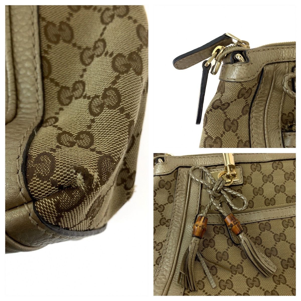 Gucci Gucci Gucci Bella Bamboo Ribbon Tassel Tote Bag Canvas Tote Bag 282300 in Very Good Condition Size ONE SIZE - 6 Thumbnail