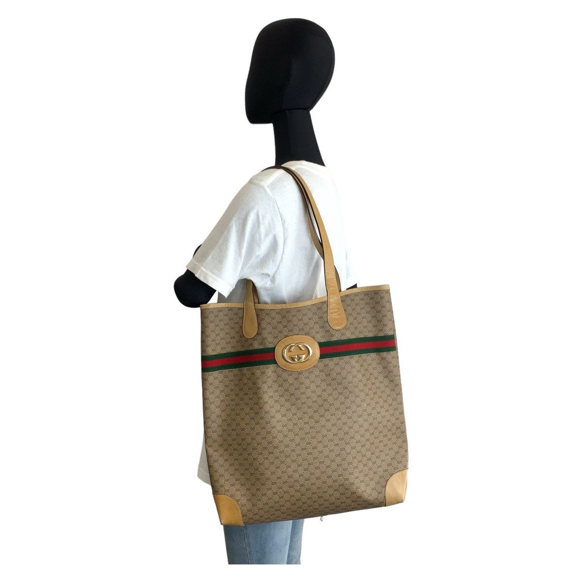 Gucci Gucci Gucci Micro GG Interlocking Tote Bag Canvas Tote Bag 9040020131 in Very Good Condition Size ONE SIZE - 10 Thumbnail