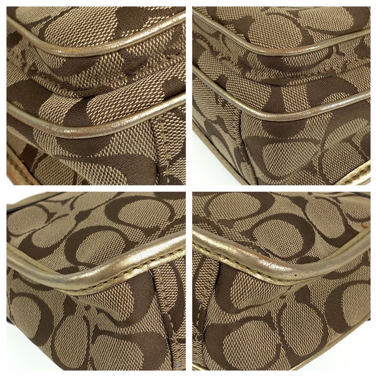 Coach Coach Coach Signature Canvas Leather Shoulder Bag Canvas Crossbody Bag 401751 in Very Good Condition Size ONE SIZE - 4 Thumbnail