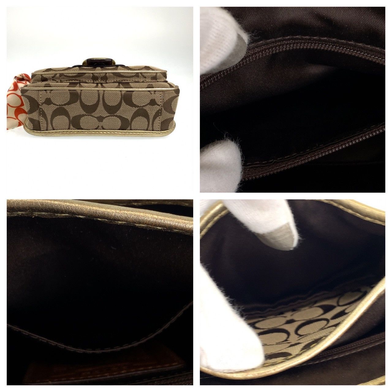 Coach Coach Coach Signature Canvas Leather Shoulder Bag Canvas Crossbody Bag 401751 in Very Good Condition Size ONE SIZE - 7 Thumbnail