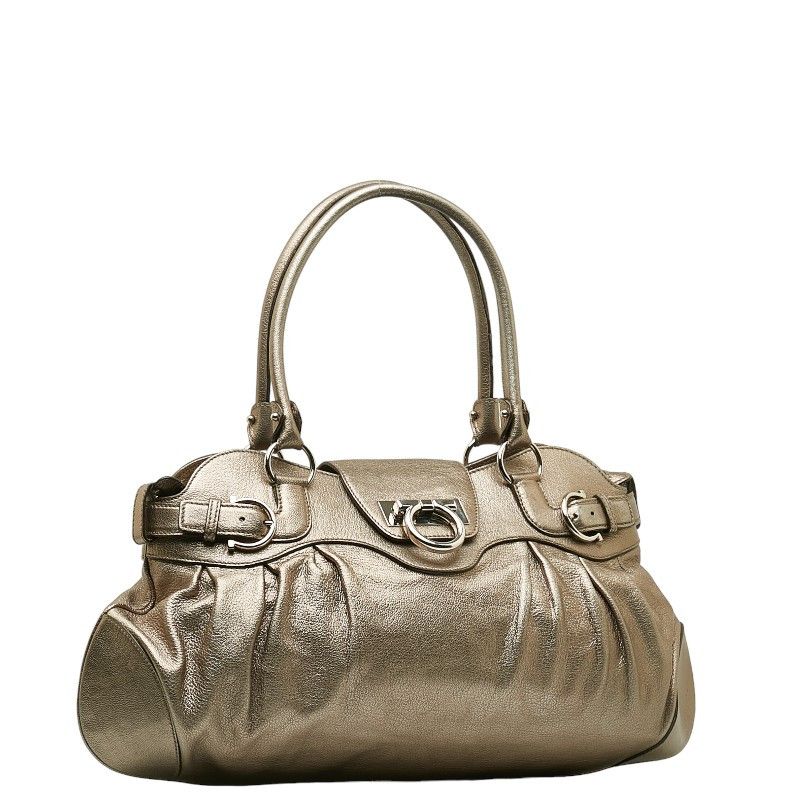 Salvatore Ferragamo Salvatore Ferragamo Salvatore Ferragamo Gancini Leather Handbag Leather Handbag in Very Good Condition Size ONE SIZE - 2 Thumbnail