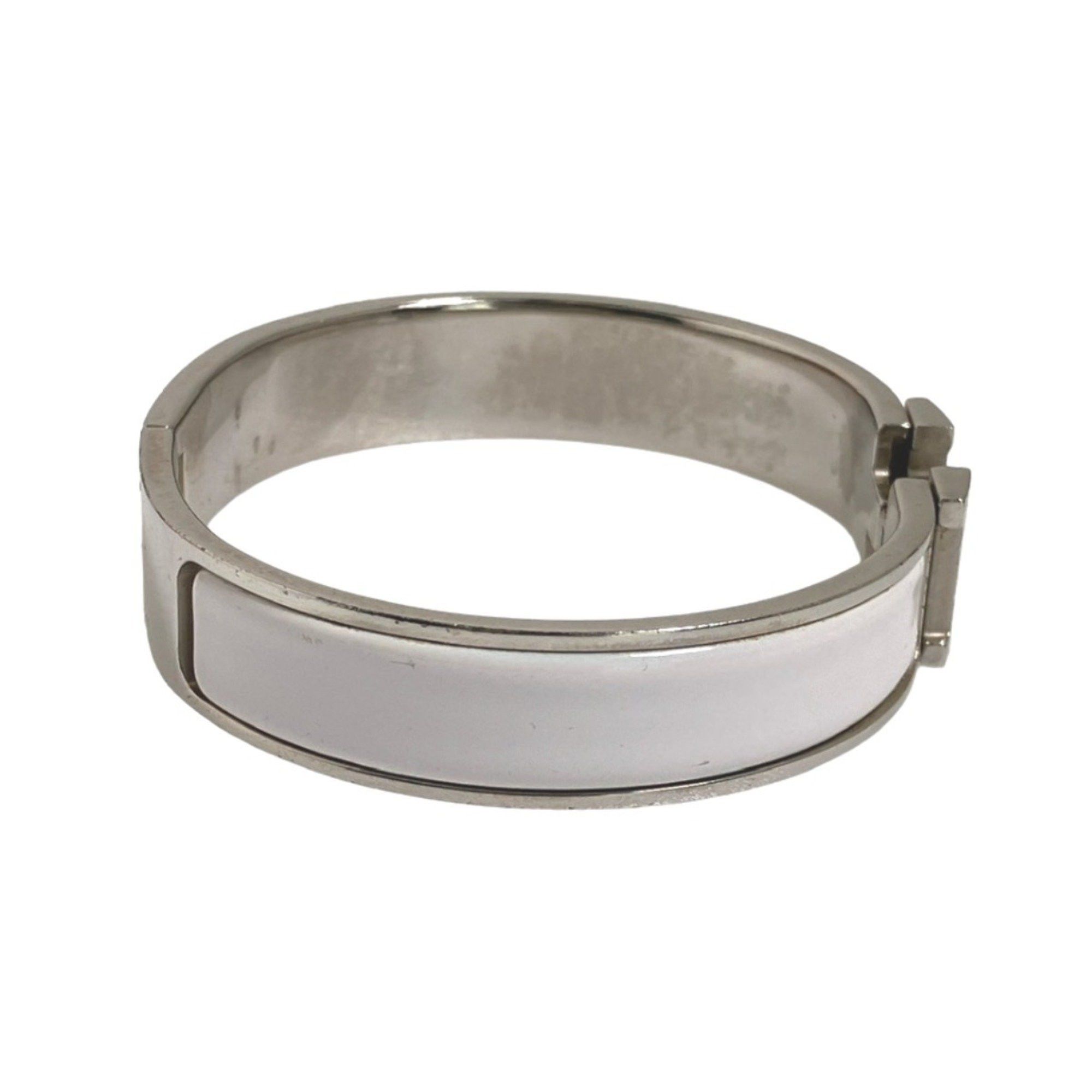 Hermes Hermes Bangle Bracelet Click Clack Metal White x Silver Size ONE SIZE - 3 Thumbnail