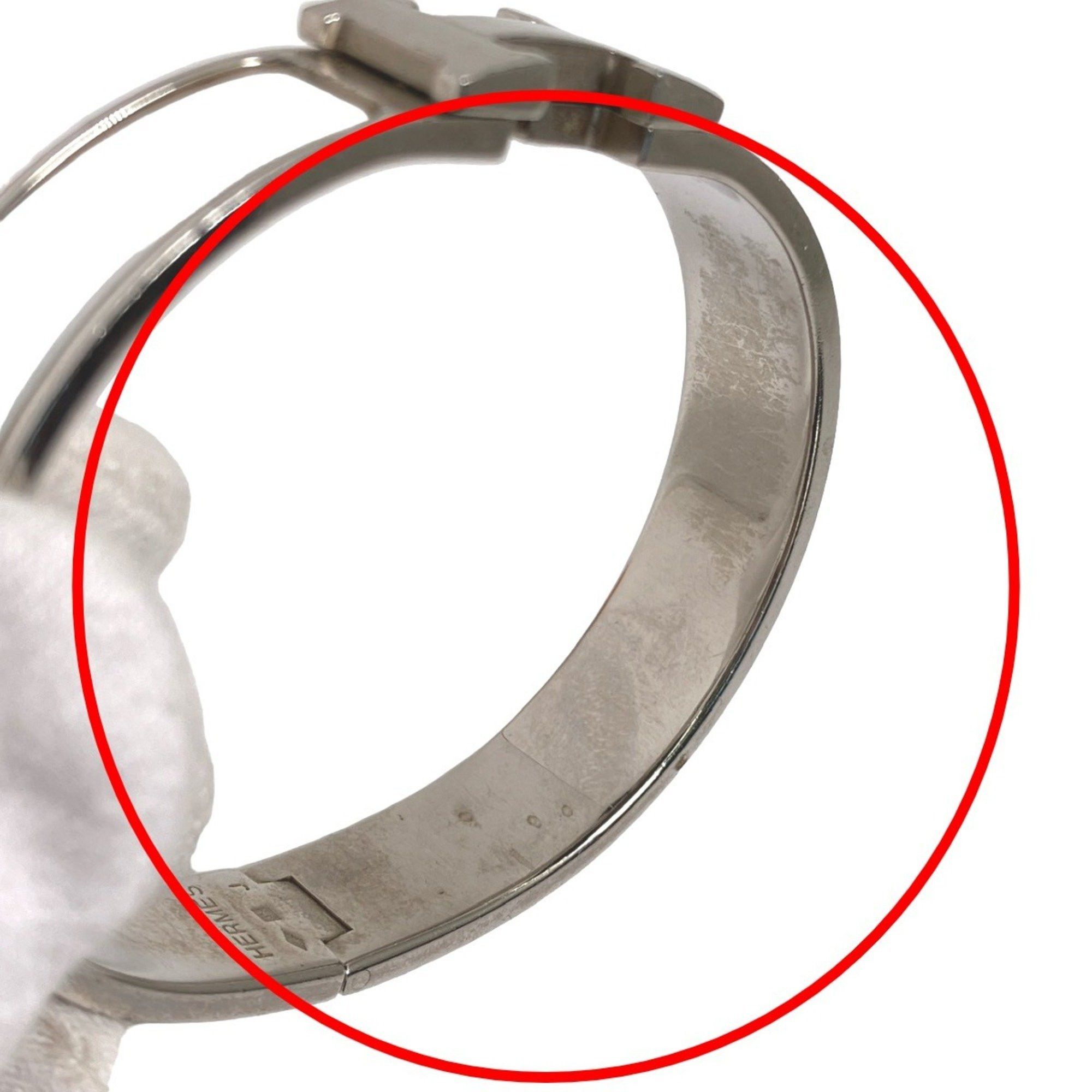 Hermes Hermes Bangle Bracelet Click Clack Metal White x Silver Size ONE SIZE - 9 Thumbnail