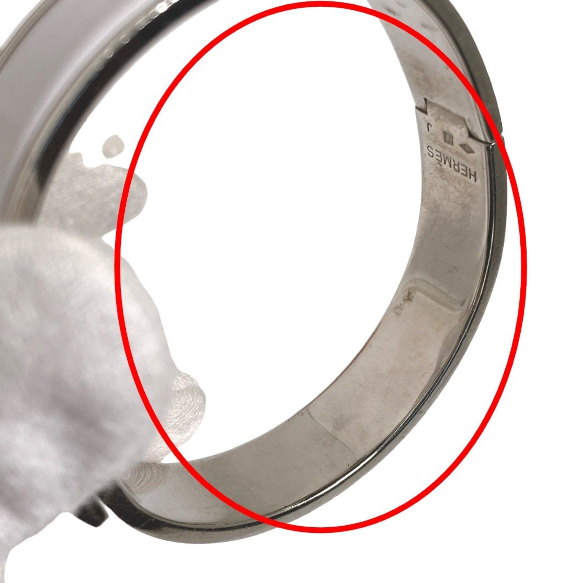 Hermes Hermes Bangle Bracelet Click Clack Metal White x Silver Size ONE SIZE - 8 Thumbnail