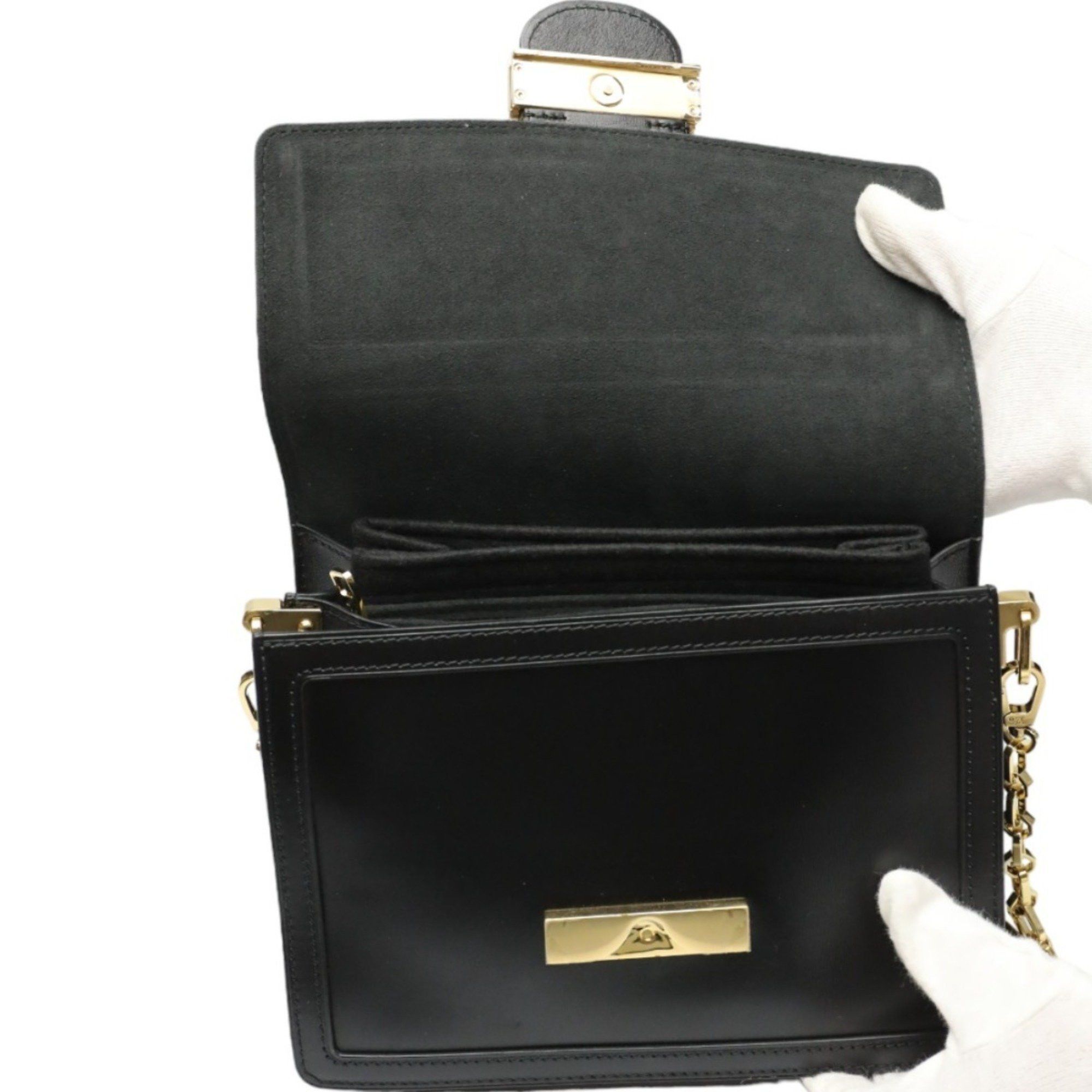 Louis Vuitton Louis Vuitton Shoulder Bag Dauphine MM LV Lock Chain Calfskin M55821 Noir Size ONE SIZE - 16 Thumbnail