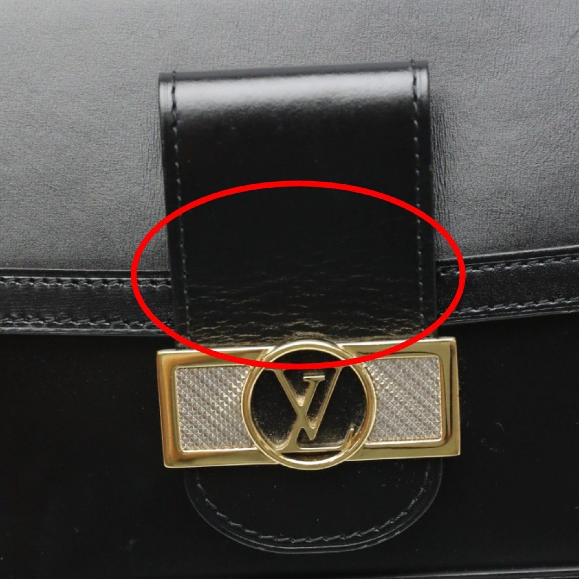 Louis Vuitton Louis Vuitton Shoulder Bag Dauphine MM LV Lock Chain Calfskin M55821 Noir Size ONE SIZE - 14 Thumbnail