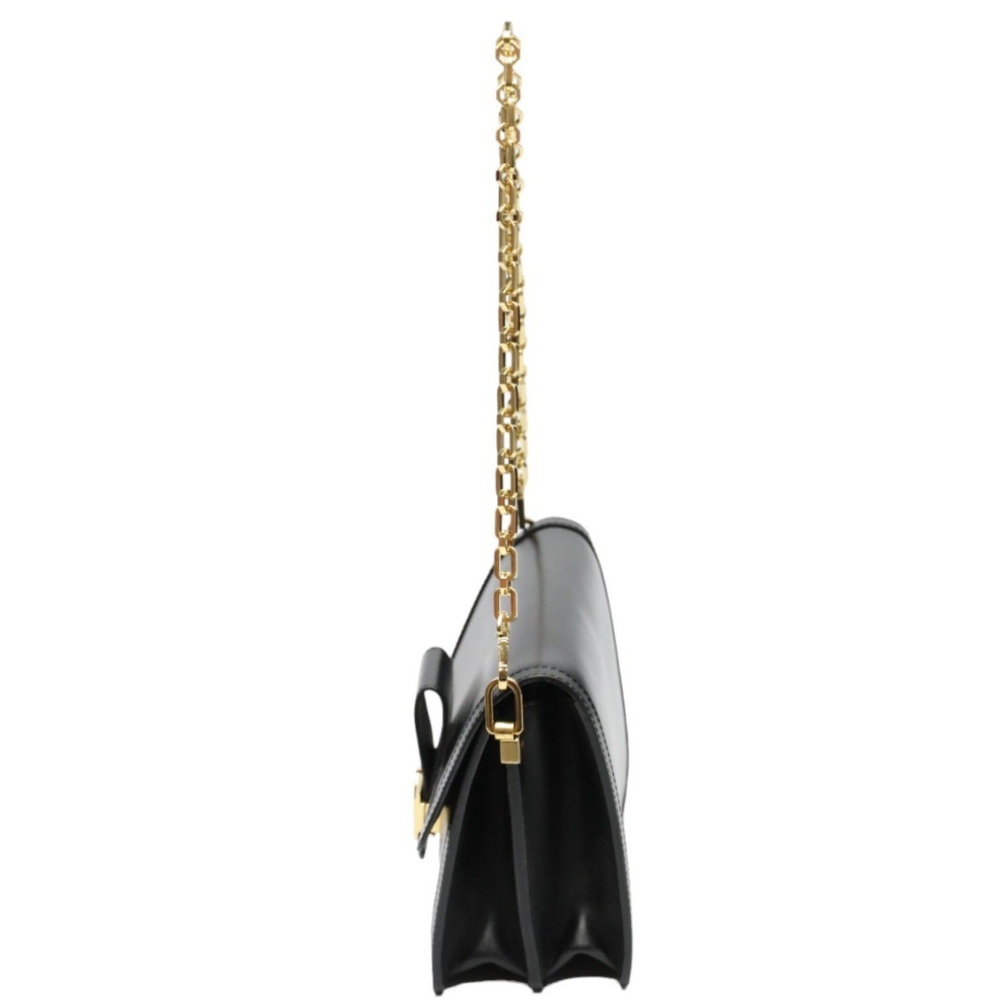 Louis Vuitton Louis Vuitton Shoulder Bag Dauphine MM LV Lock Chain Calfskin M55821 Noir Size ONE SIZE - 5 Thumbnail