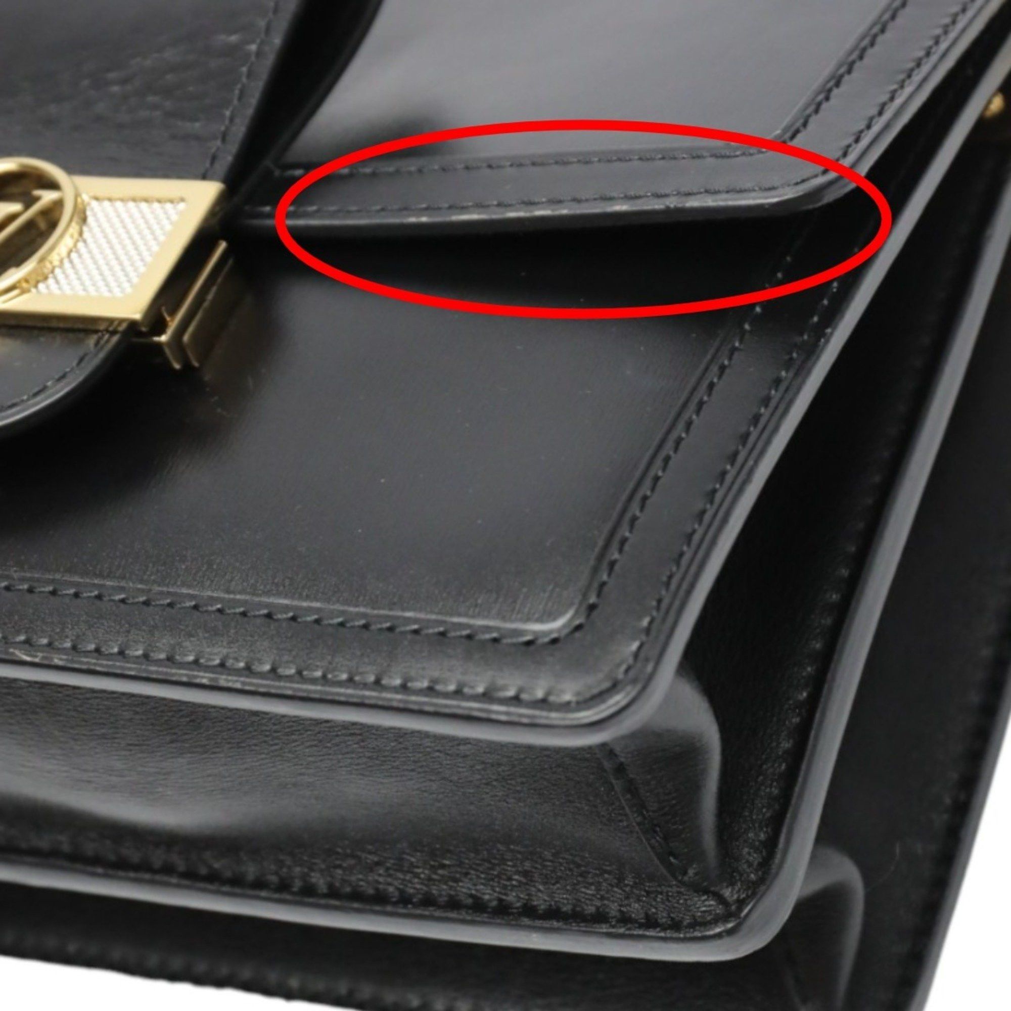 Louis Vuitton Louis Vuitton Shoulder Bag Dauphine MM LV Lock Chain Calfskin M55821 Noir Size ONE SIZE - 13 Thumbnail