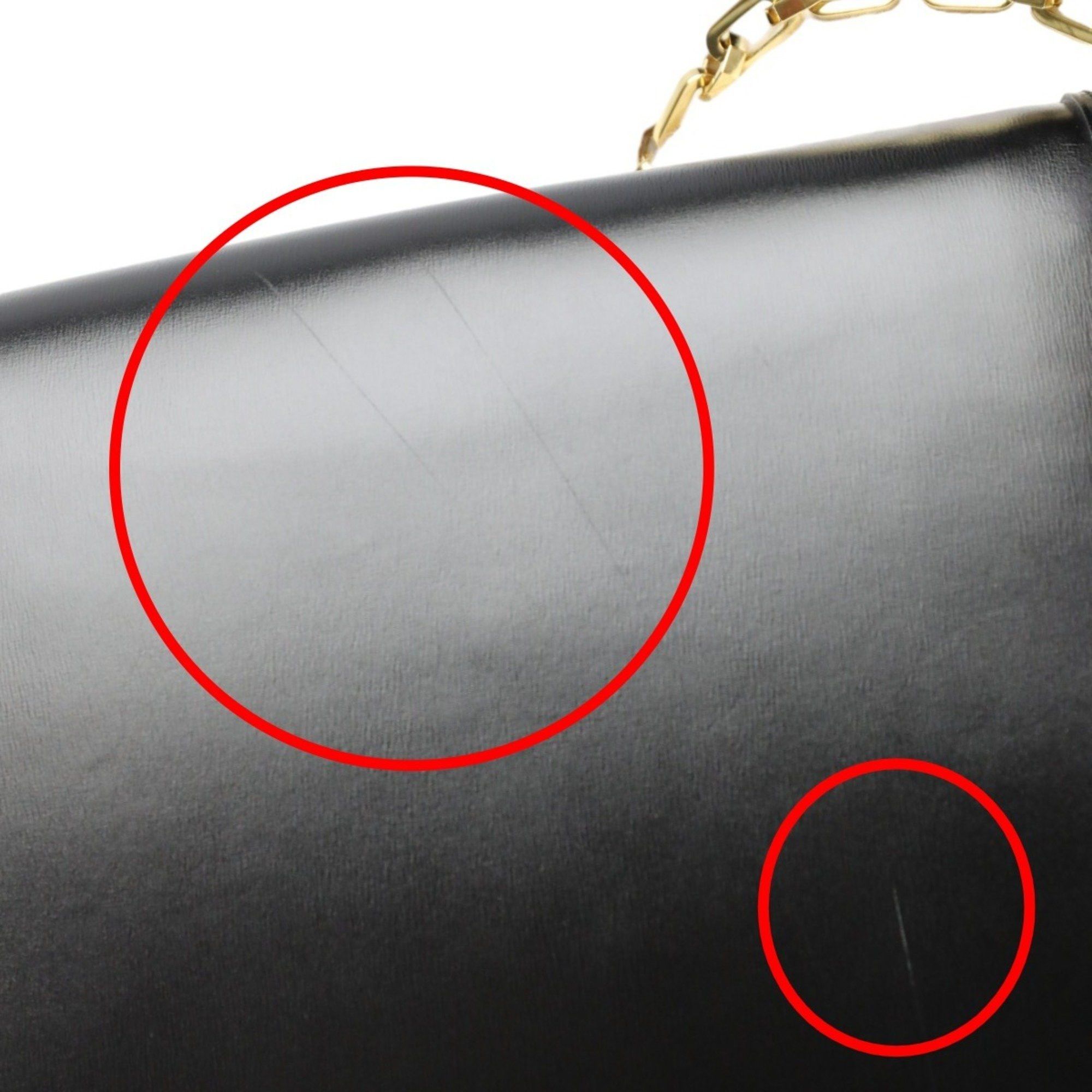 Louis Vuitton Louis Vuitton Shoulder Bag Dauphine MM LV Lock Chain Calfskin M55821 Noir Size ONE SIZE - 11 Thumbnail