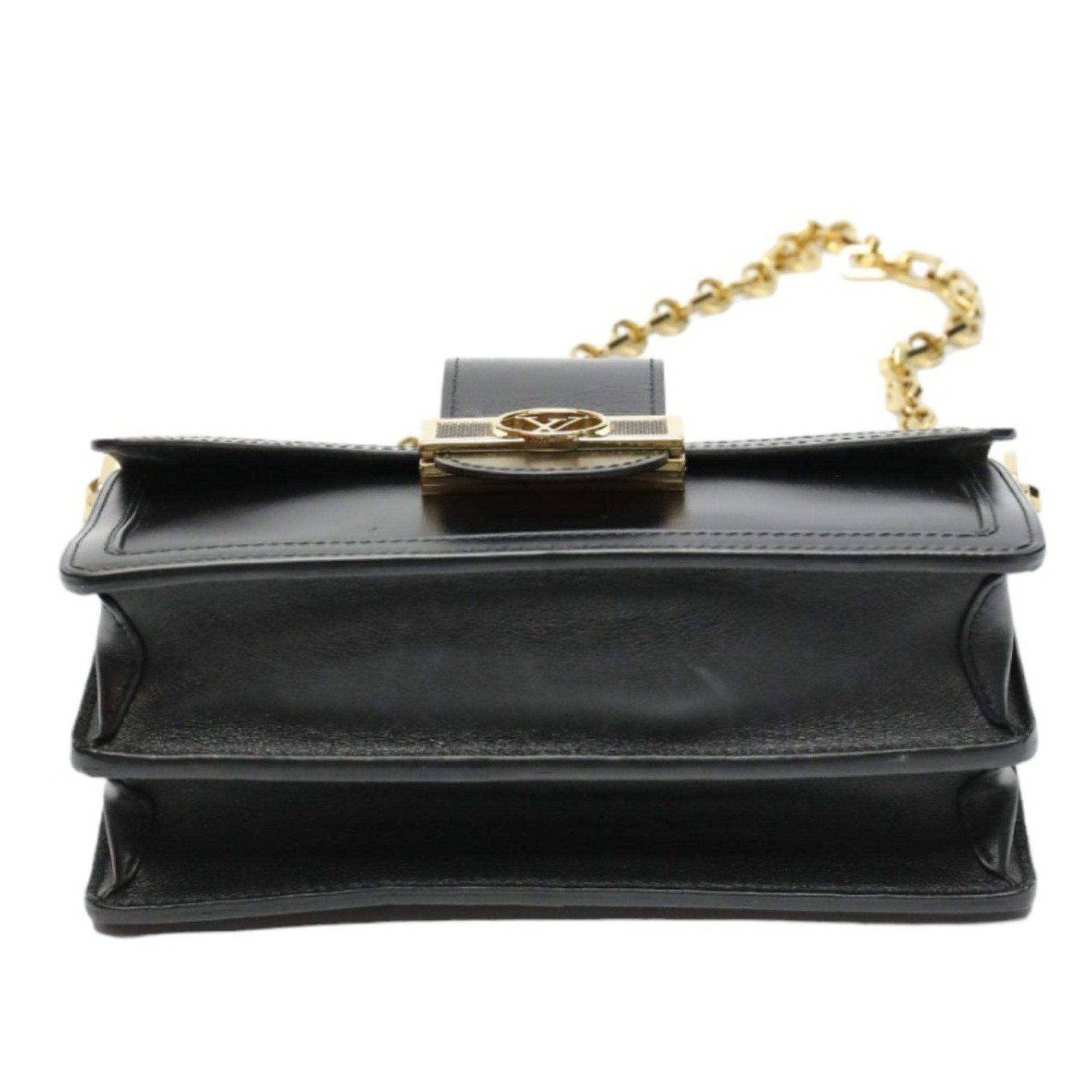 Louis Vuitton Louis Vuitton Shoulder Bag Dauphine MM LV Lock Chain Calfskin M55821 Noir Size ONE SIZE - 6 Thumbnail