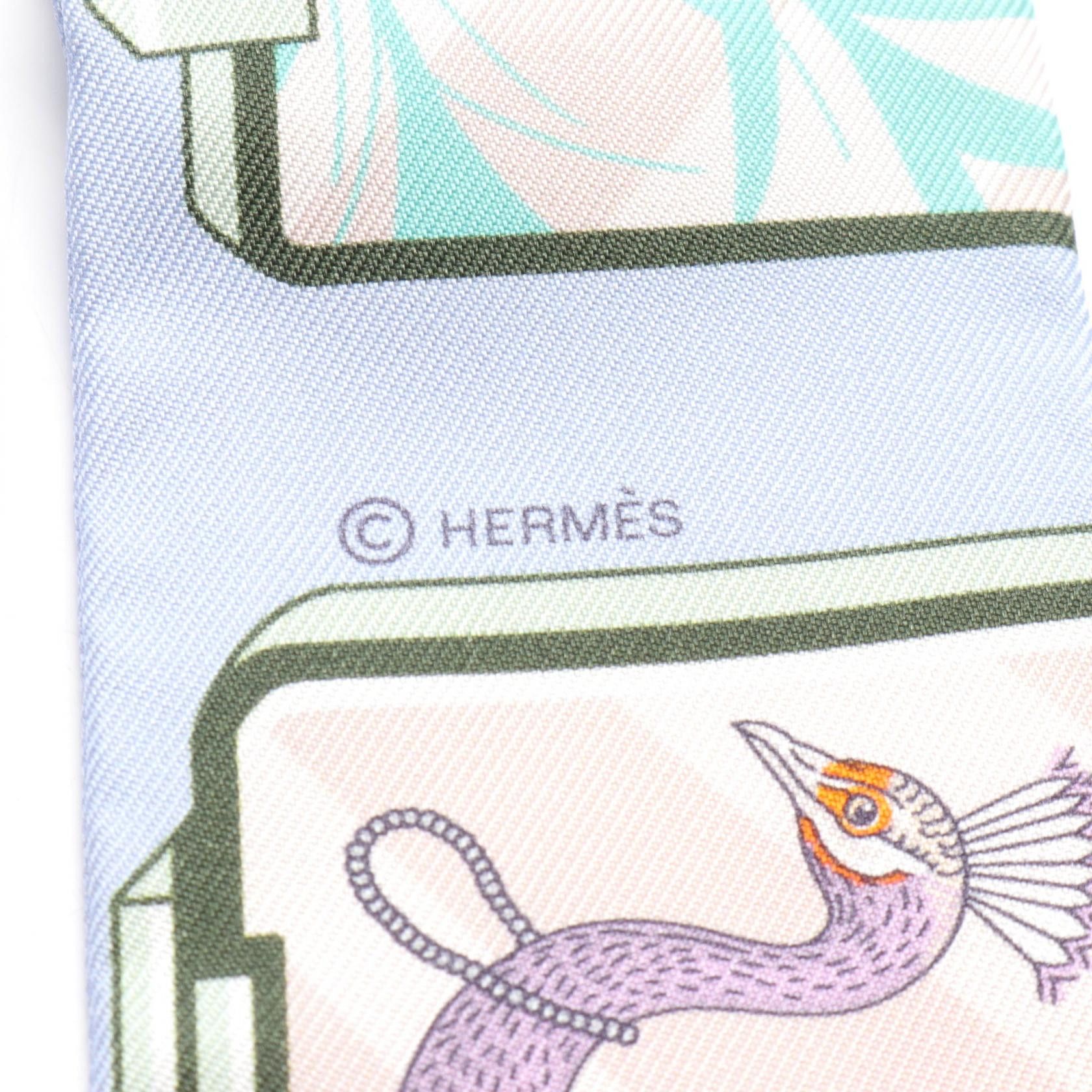 Hermes Hermes Hermes Story Twilly Silk Scarf Canvas Scarf in Excellent Condition Size ONE SIZE - 2 Thumbnail