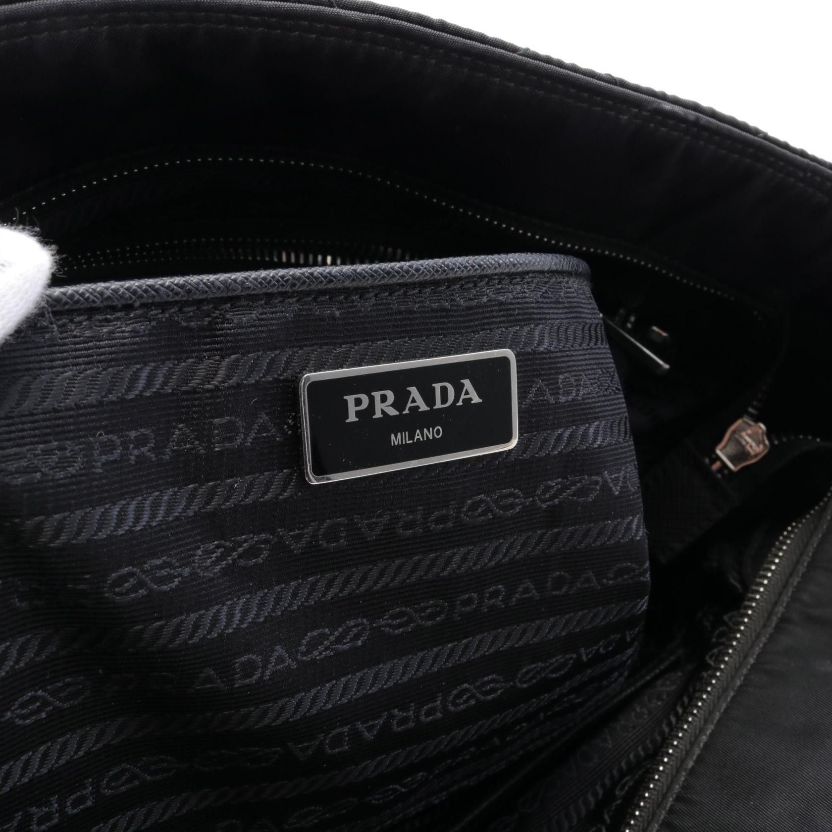 Prada Prada Tessuto Quilted Chain Tote Bag Canvas Tote Bag 1BG017 in Very Good Condition Size ONE SIZE - 4 Thumbnail
