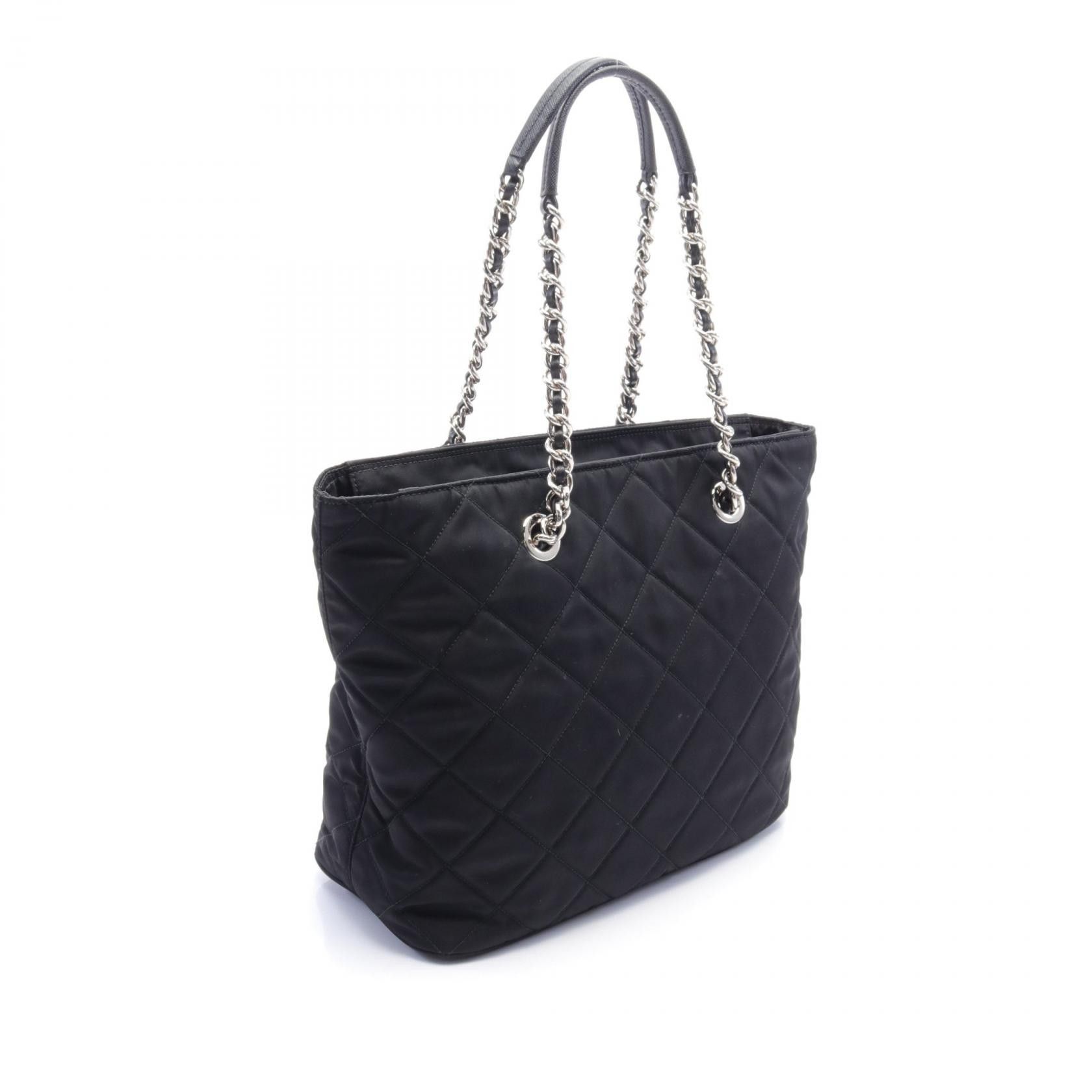 Prada Prada Tessuto Quilted Chain Tote Bag Canvas Tote Bag 1BG017 in Very Good Condition Size ONE SIZE - 2 Thumbnail