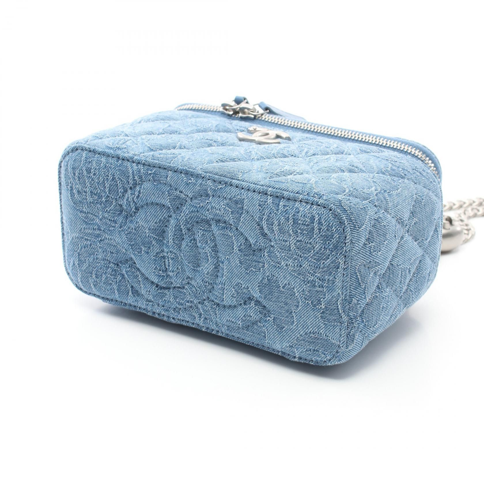 Chanel Chanel Mini Vanity Chain Shoulder Bag Denim Shoulder Bag T3J19G569 in Great Condition Size ONE SIZE - 5 Thumbnail