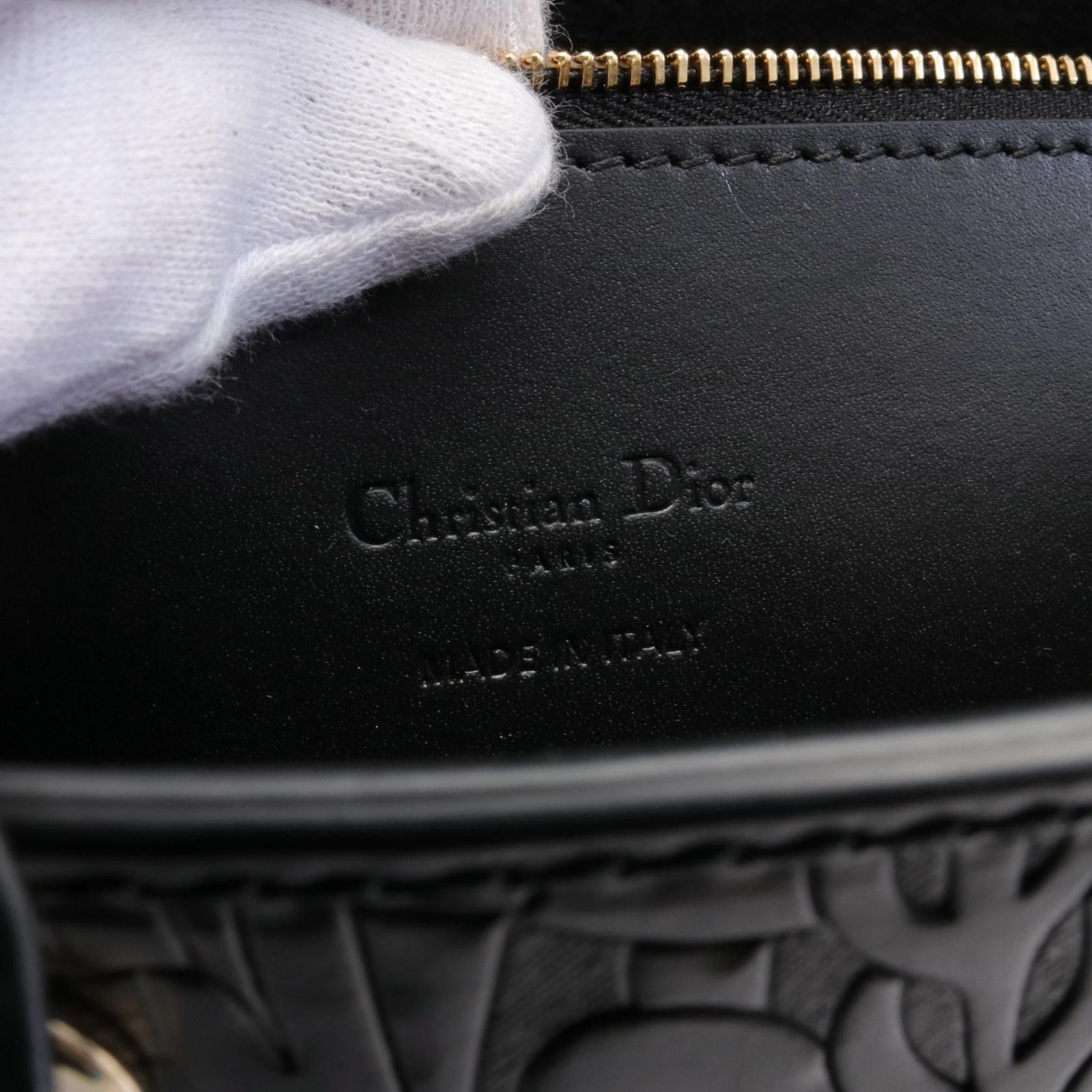 Dior Dior Hand-painted Overlays Large Lady Dior Bag Leather Handbag 20458936 in Great Condition Size ONE SIZE - 4 Thumbnail