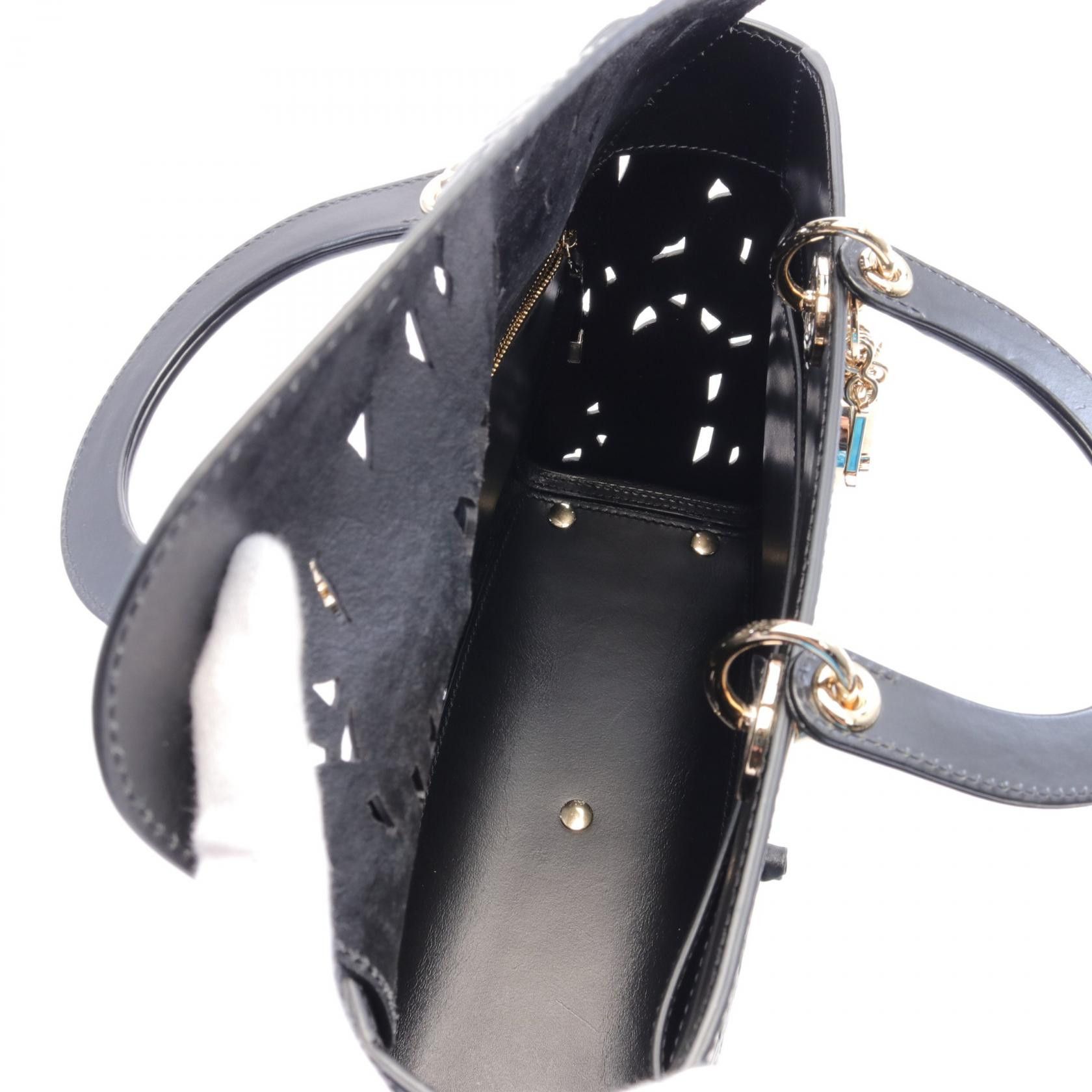 Dior Dior Hand-painted Overlays Large Lady Dior Bag Leather Handbag 20458936 in Great Condition Size ONE SIZE - 3 Thumbnail