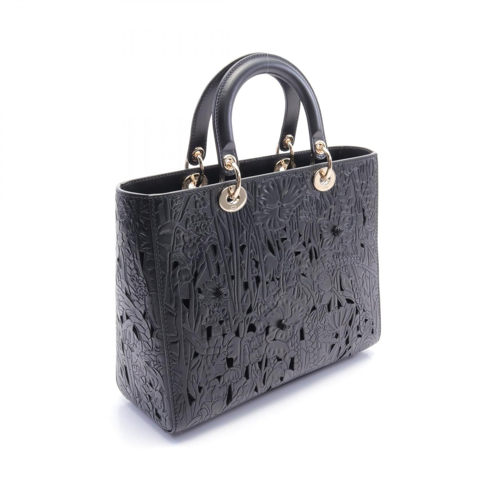 Dior Dior Hand-painted Overlays Large Lady Dior Bag Leather Handbag 20458936 in Great Condition Size ONE SIZE - 2 Thumbnail