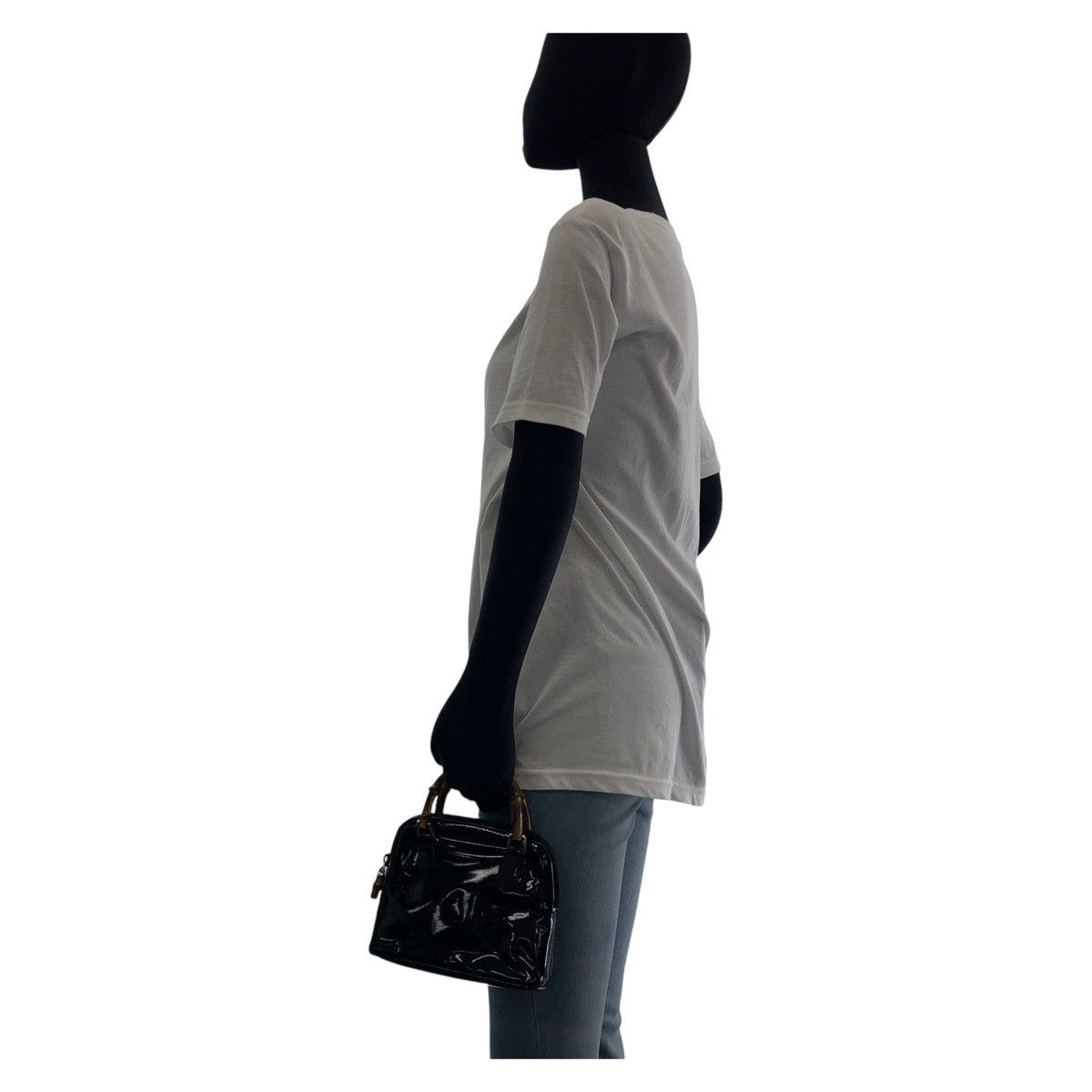 Gucci Gucci Gucci Bamboo Mini Handbag Black Patent Others Handbag 00710140231 in Very Good Condition Size ONE SIZE - 9 Thumbnail