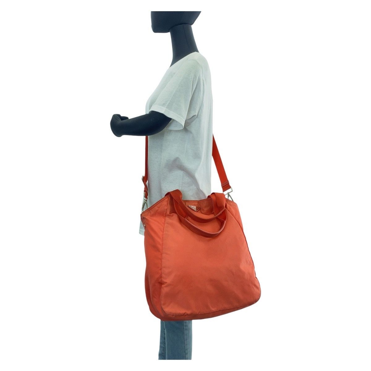 Prada Prada Prada Nylon Tessuto Logo Tote Bag Canvas Tote Bag 408488 in Very Good Condition Size ONE SIZE - 10 Thumbnail