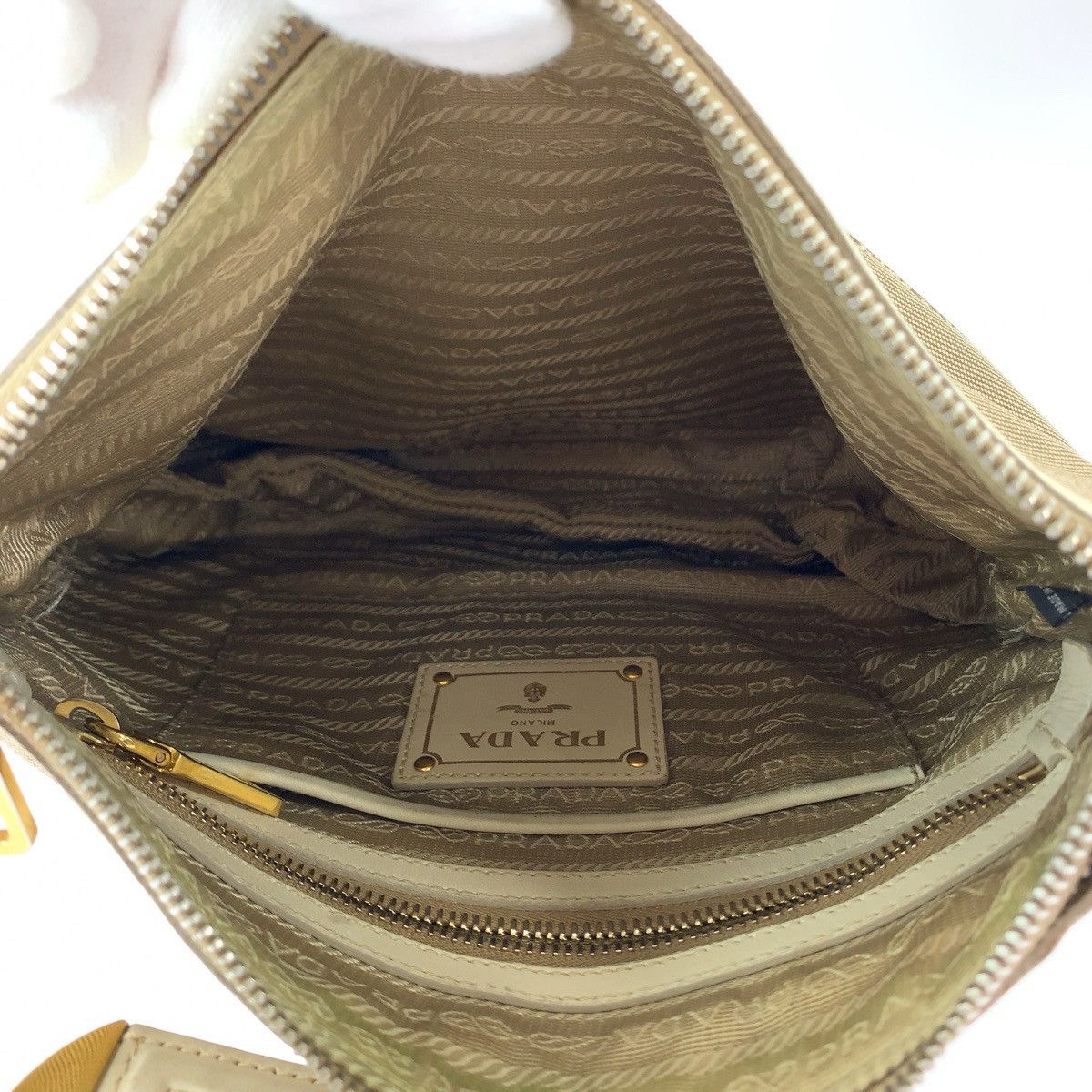 Prada Prada Prada Canvas Logo Jacquard Shoulder Bag BT0867 Canvas Crossbody Bag BT0867 in Very Good Condition Size ONE SIZE - 9 Thumbnail