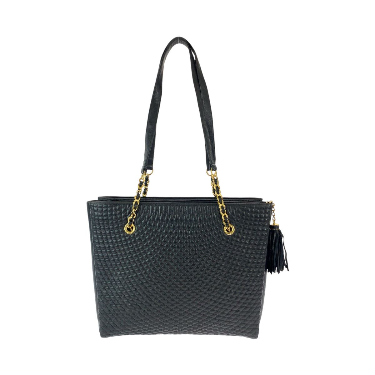 Bally Bally Bally Vintage Quilted Leather Fringe Chain Tote Leather Tote Bag in Very Good Condition Size ONE SIZE - 2 Thumbnail